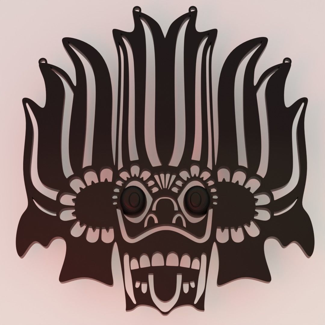 3D Printable Wall Art Sri Lankan Yaka Ghost Inspired Design 3D print model_1