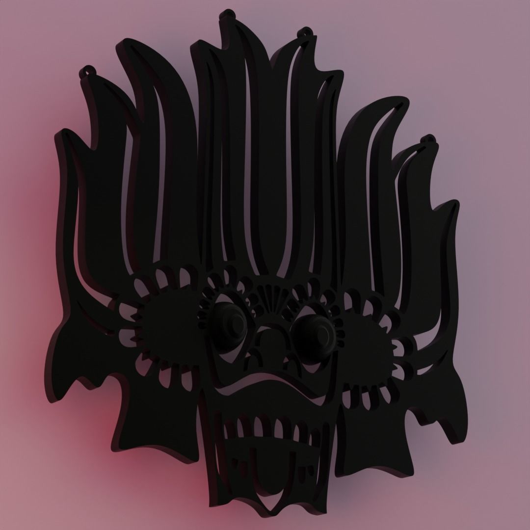 3D Printable Wall Art Sri Lankan Yaka Ghost Inspired Design 3D print model_4