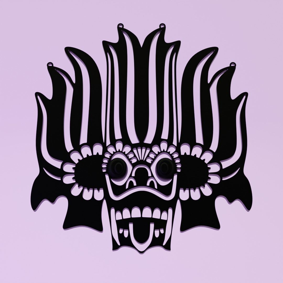 3D Printable Wall Art Sri Lankan Yaka Ghost Inspired Design 3D print model_3