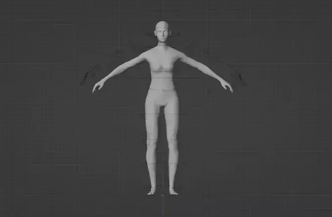 Rigged Female Base Mesh Low-poly 3D model