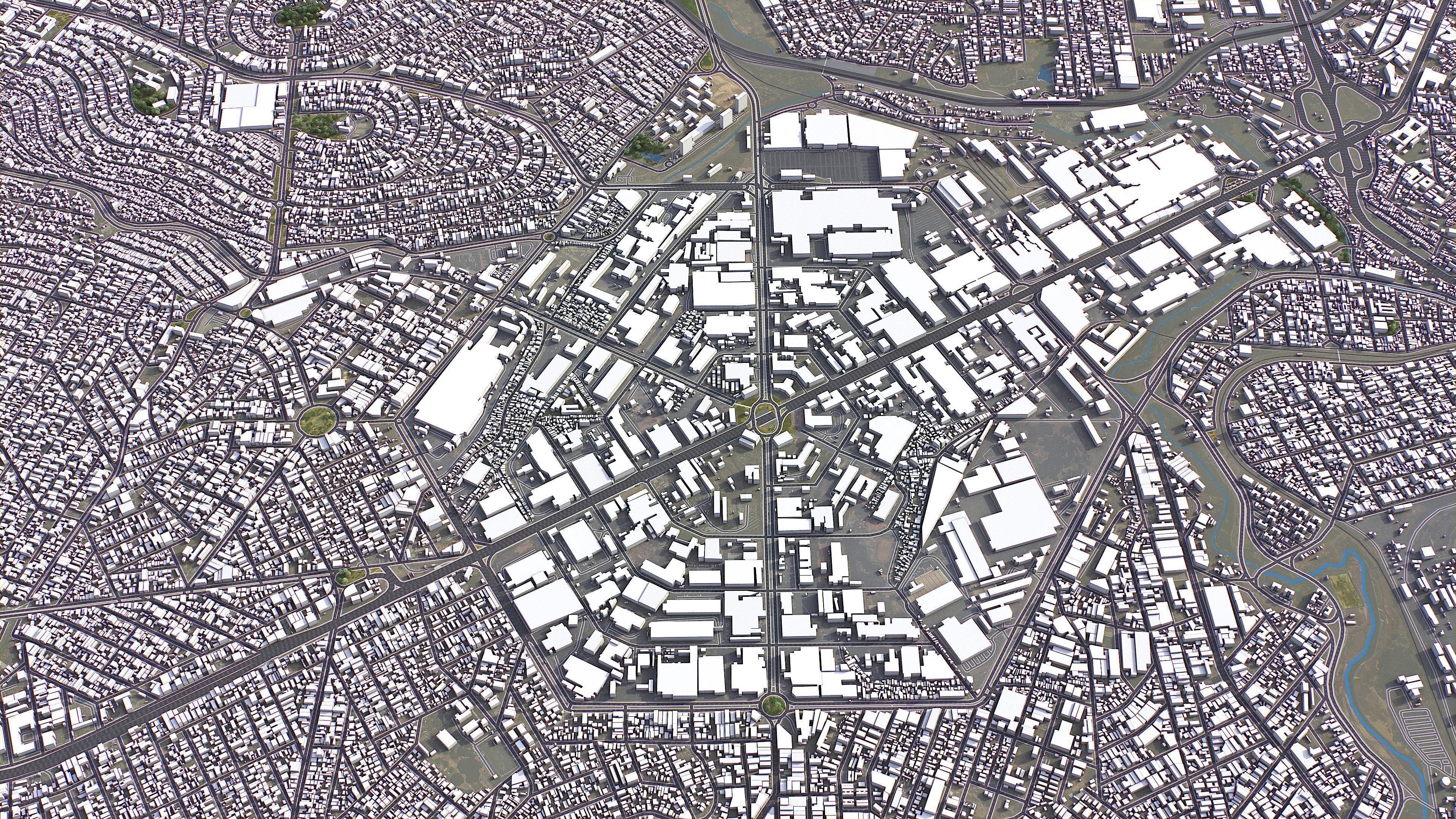 Contagem - 3D City Model Low-poly 3D model_1