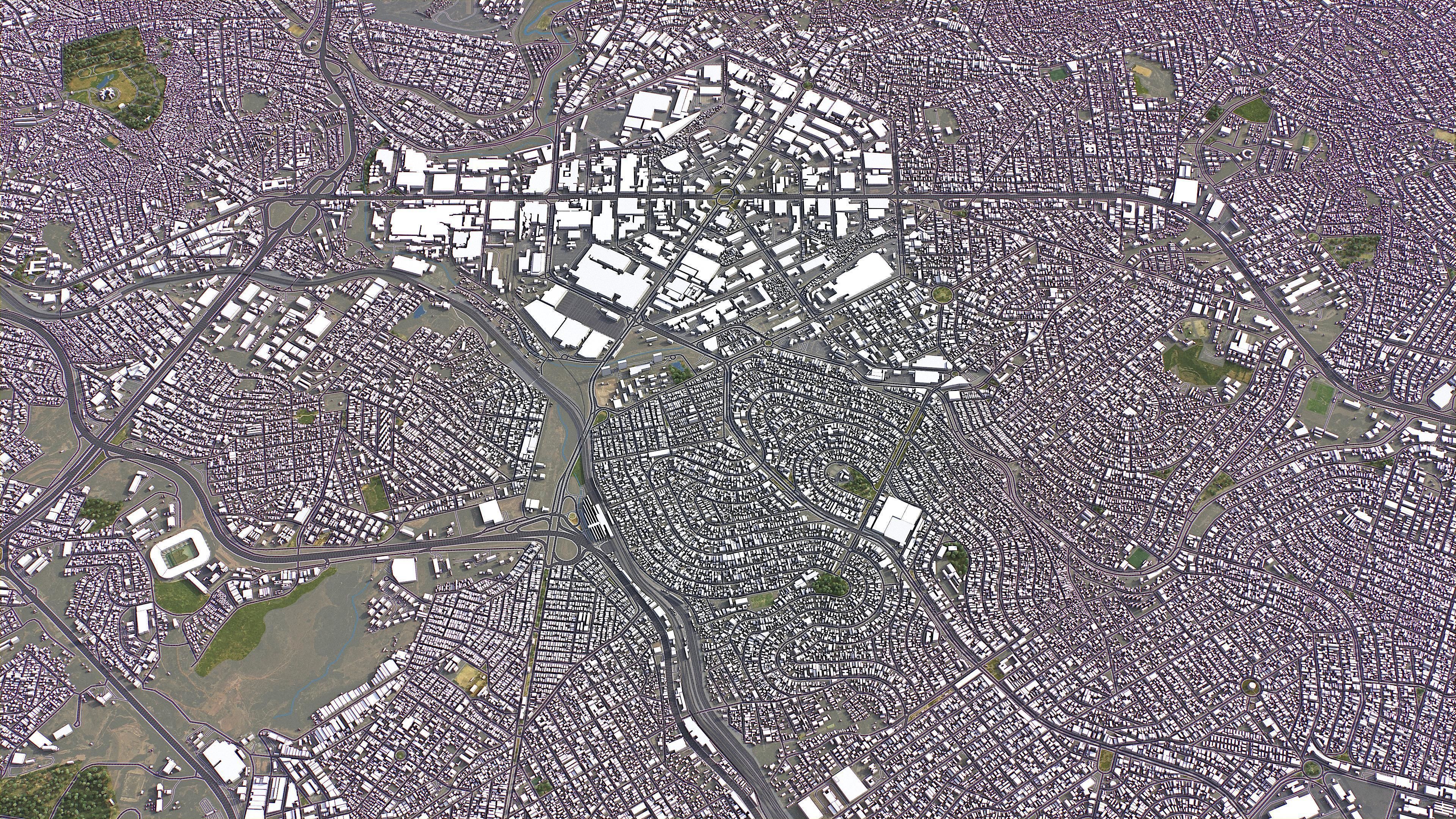 Contagem - 3D City Model Low-poly 3D model_5