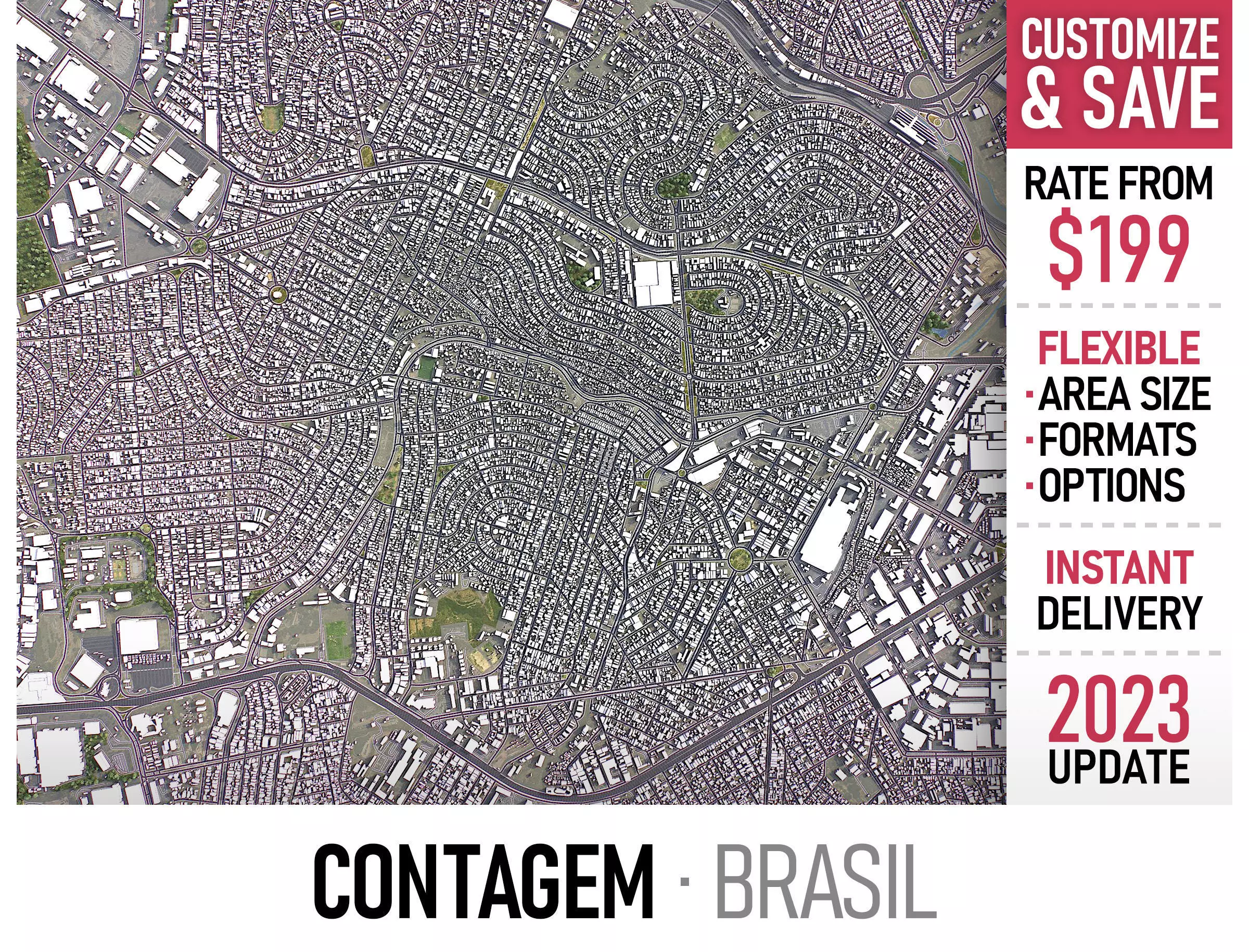Contagem - 3D City Model Low-poly 3D model_0