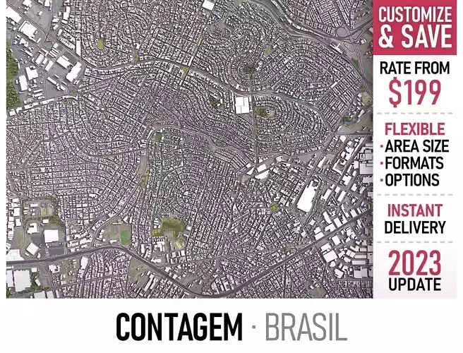 Contagem - 3D City Model Low-poly 3D model