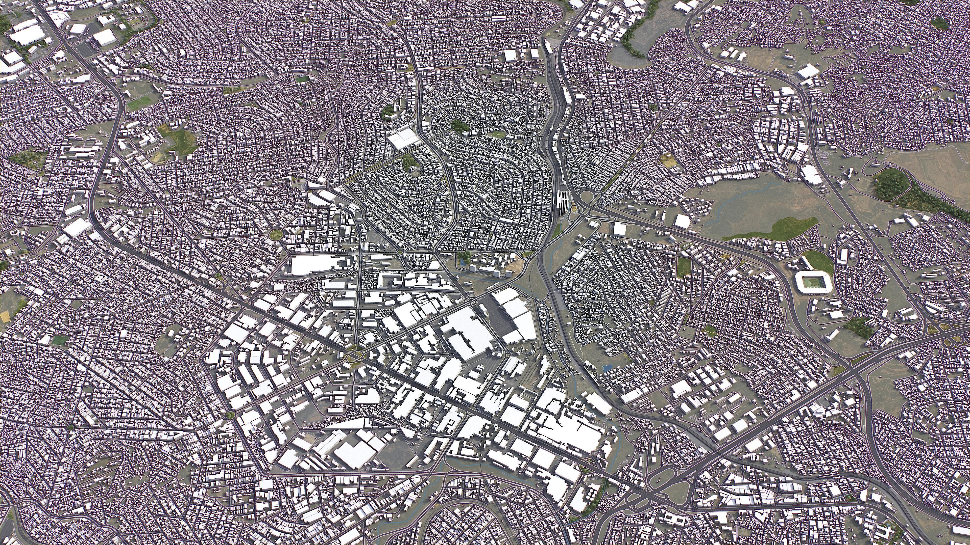 Contagem - 3D City Model Low-poly 3D model_3