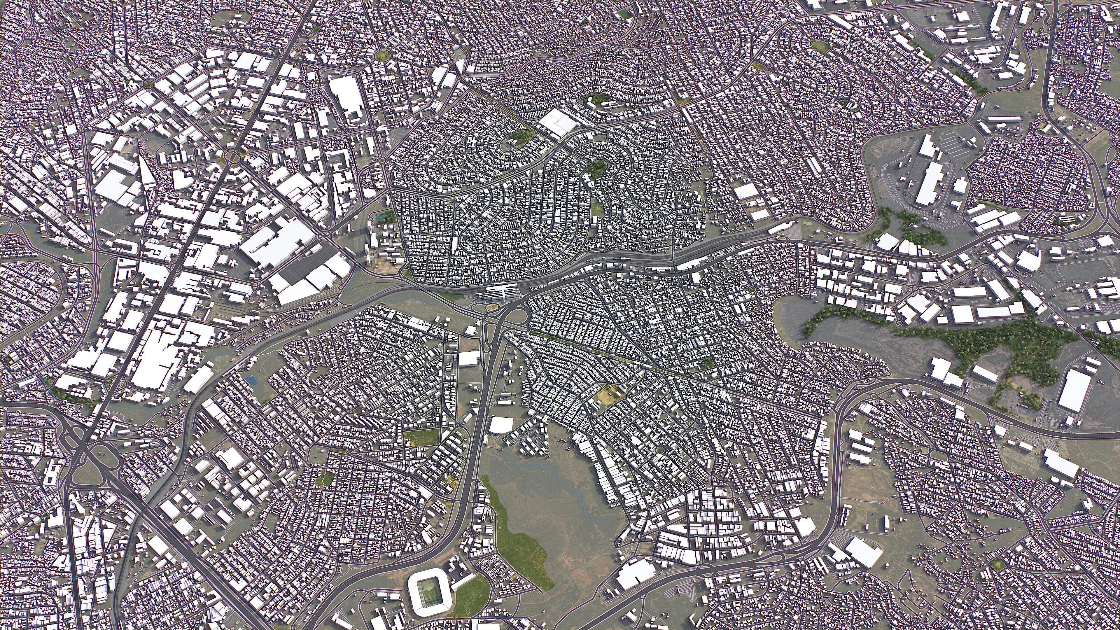 Contagem - 3D City Model Low-poly 3D model_4