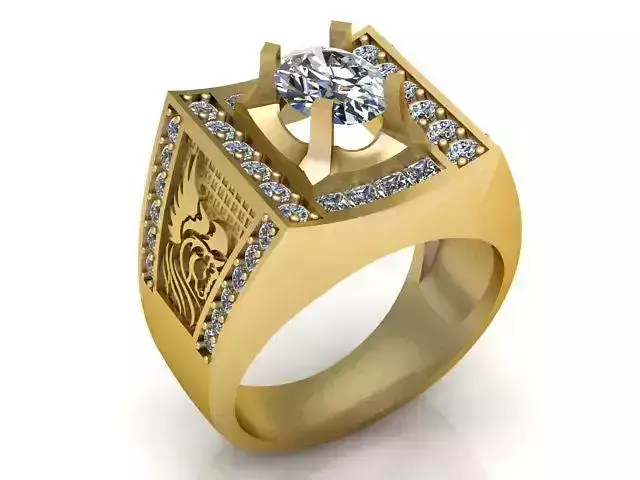 Signet Diamond Ring Jewellery for Women 3D print model