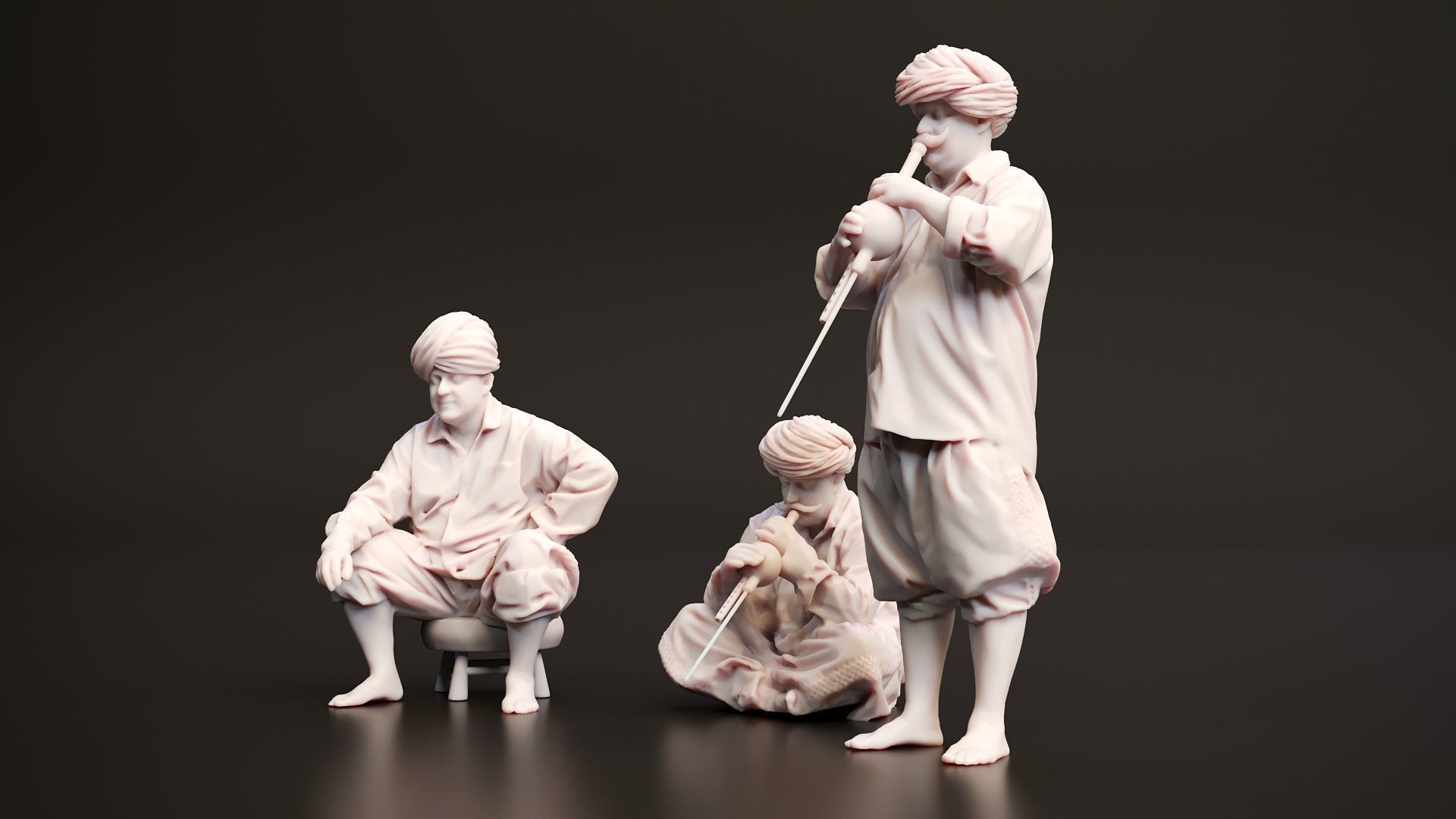 Realistic 3D Scan Flutist Man Model and Pose Blender Compatible 3D model_3