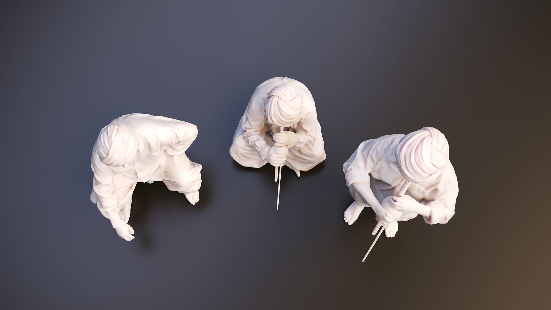 Realistic 3D Scan Flutist Man Model and Pose Blender Compatible 3D model_2