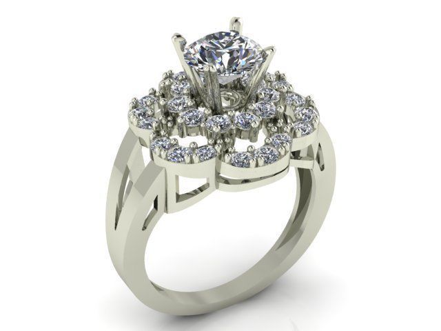 Diamond Ring Jewellery for Women 3D print model 3D print model_4