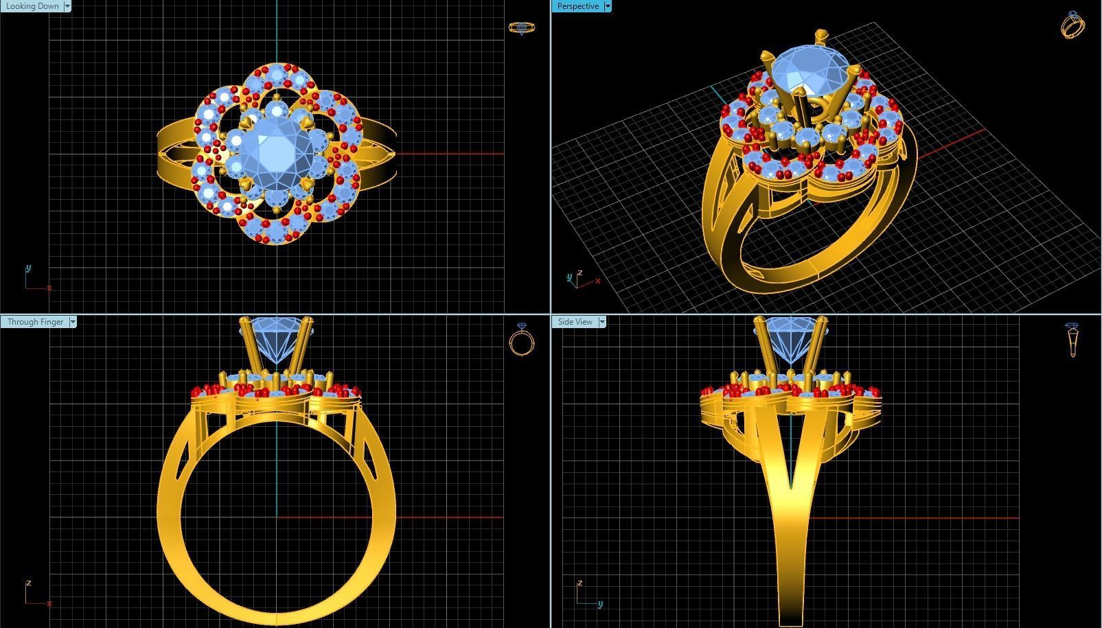 Diamond Ring Jewellery for Women 3D print model 3D print model_2