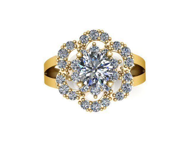 Diamond Ring Jewellery for Women 3D print model 3D print model_1