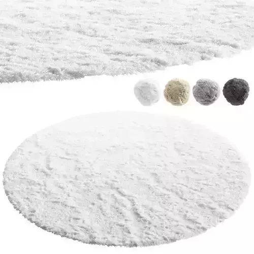 nuLoom Shaggy Area Round Rug 4 colors 3D model