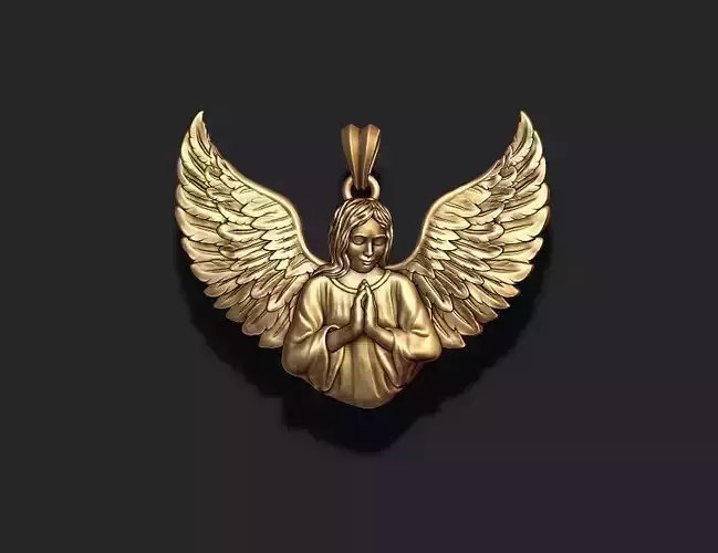 Girl angel pendant v2 3D print model
