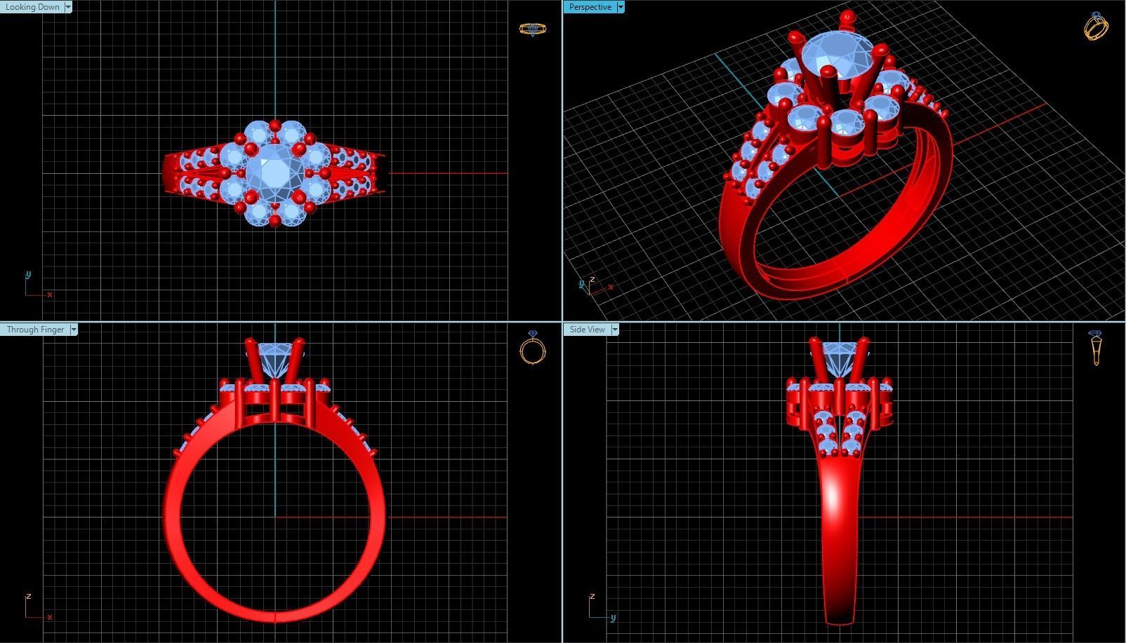 Diamond Ring Jewellery for Women 3D print model 3D print model_1