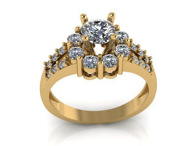 Diamond Ring Jewellery for Women 3D print model 3D print model_4