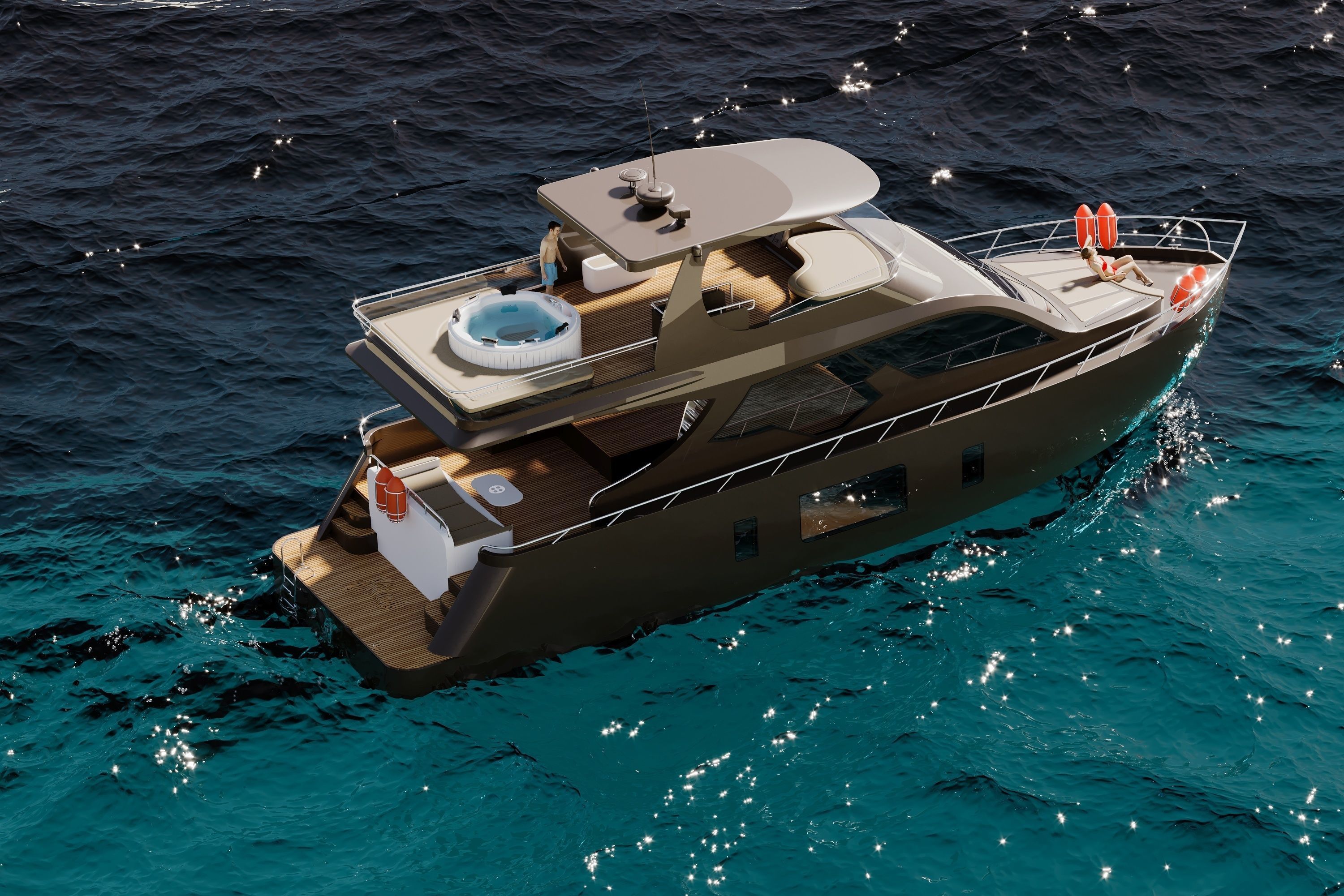 YACHT MODEL 2022 azimut 62 MODEL  3D model_8