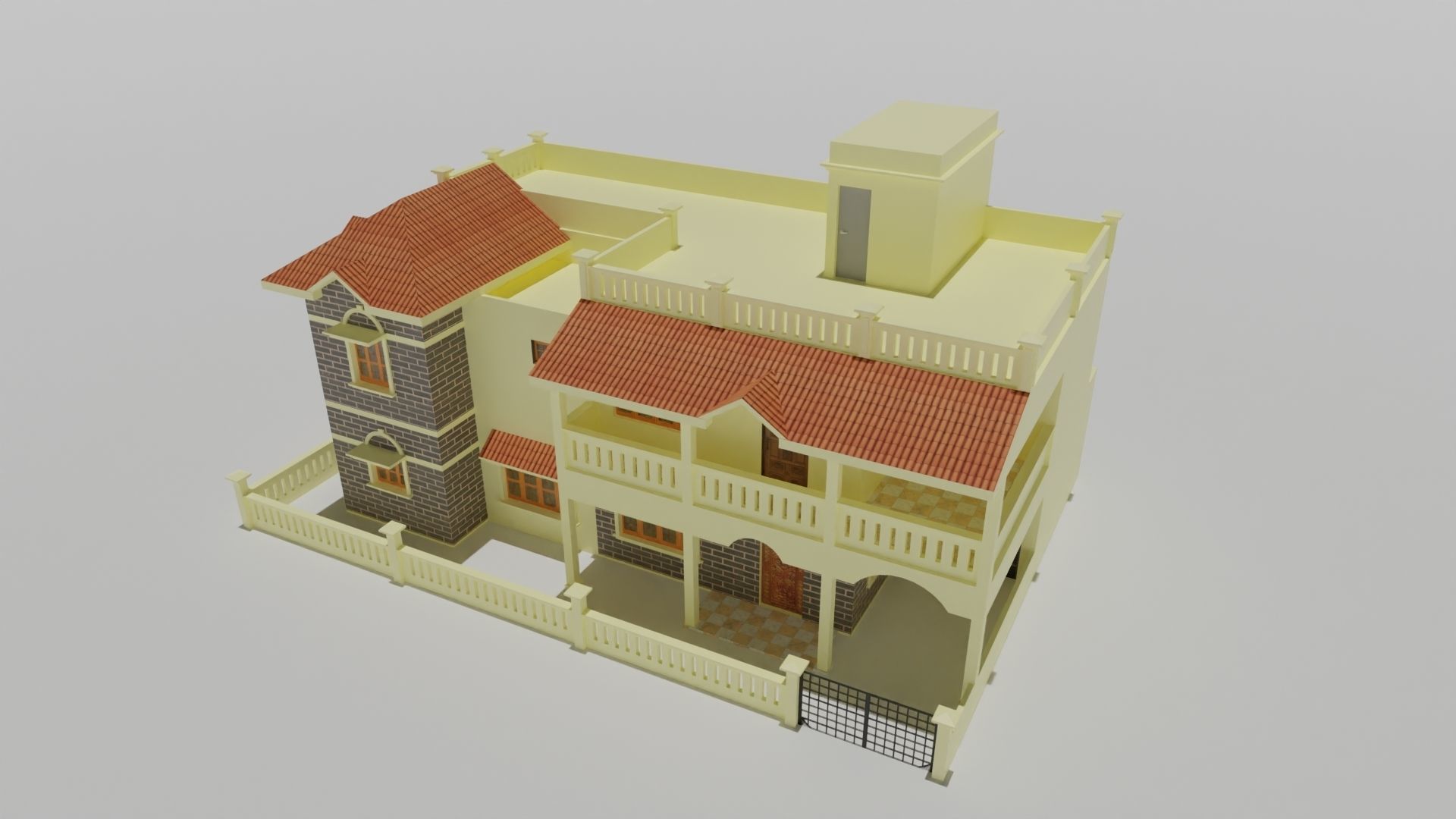 3D Home Model 1 Low-poly 3D model_6