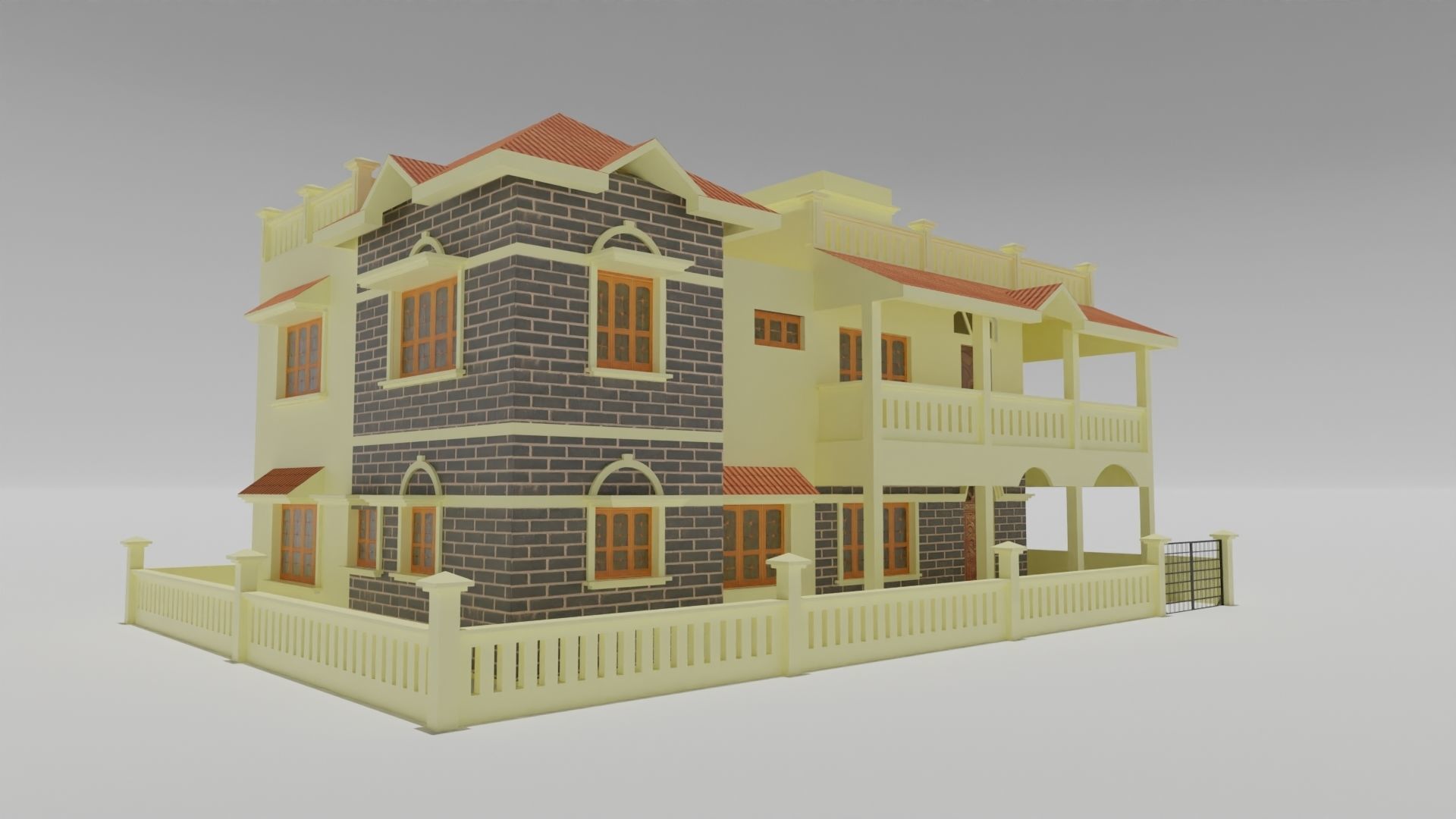 3D Home Model 1 Low-poly 3D model_9