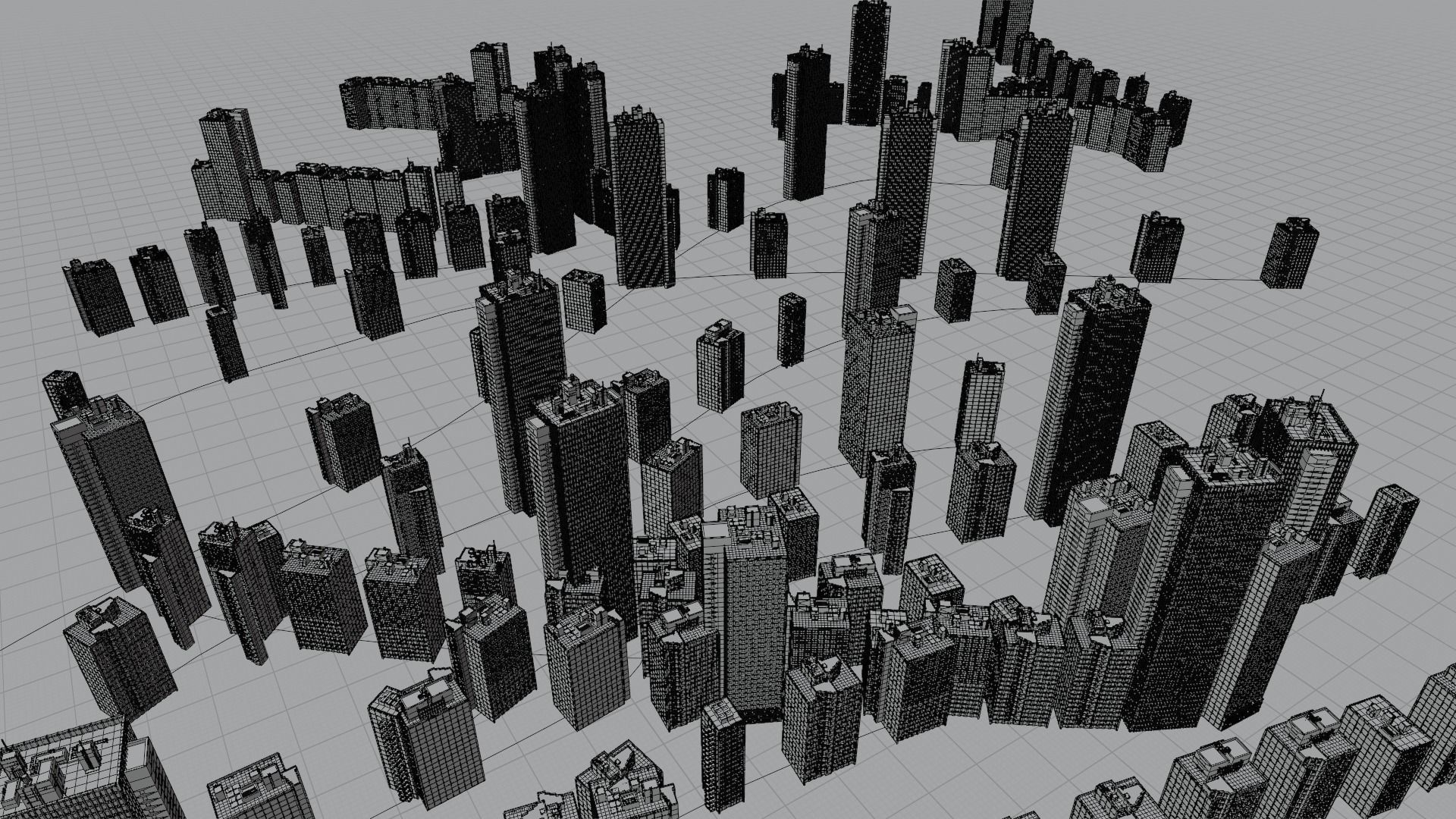 3D procedural anime cartoon city 3D model_6
