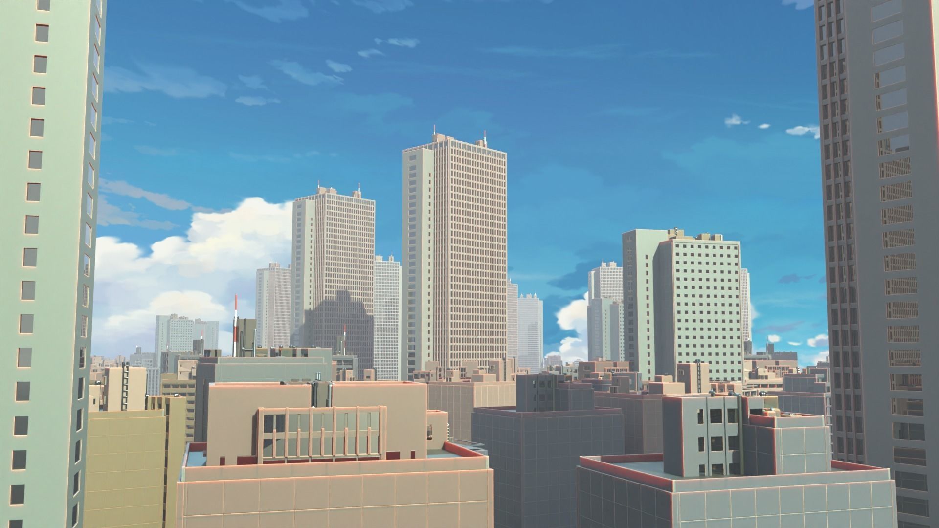 3D procedural anime cartoon city 3D model_5