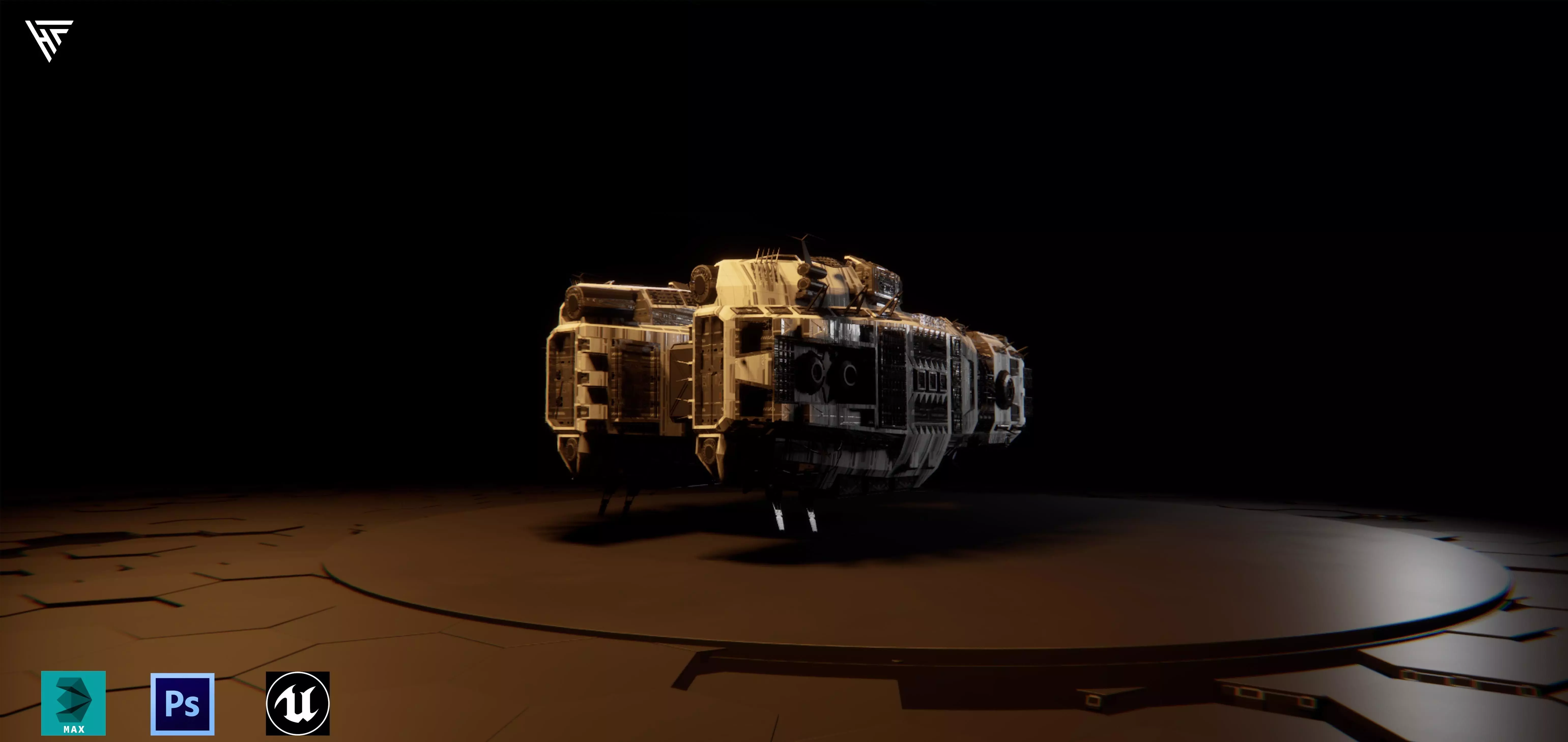 spacecraft Low-poly 3D model_0