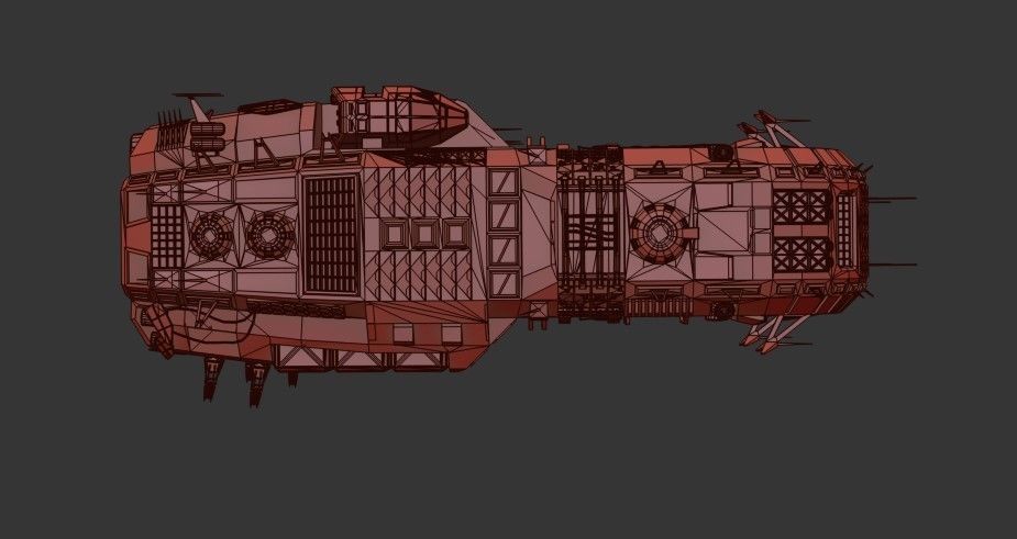 spacecraft Low-poly 3D model_17