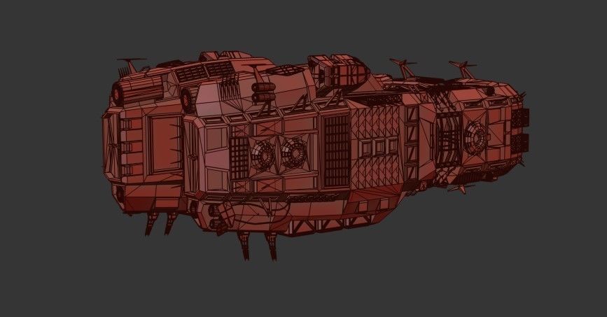 spacecraft Low-poly 3D model_15