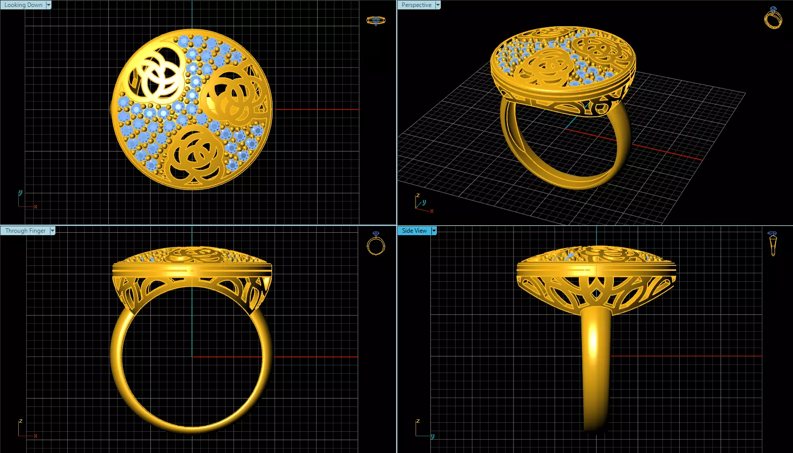 Diamond Ring Jewellery for Women 3D print model 3D print model_0