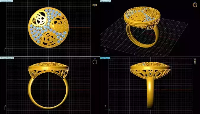 Diamond Ring Jewellery for Women 3D print model