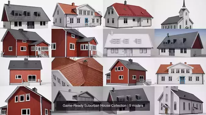Game-Ready Suburban House Collection 