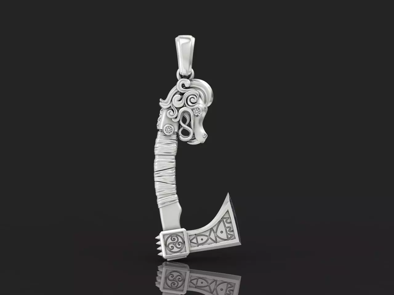 Scandinavian War Axe 2795 3D print model