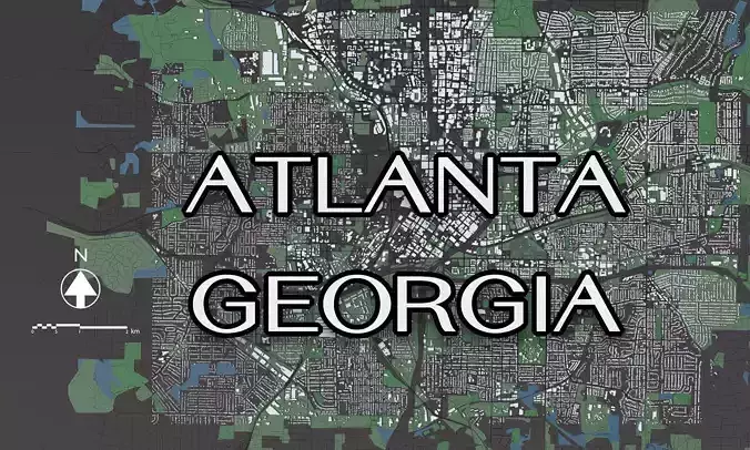 Atlanta USA - Mass buildings 3D model