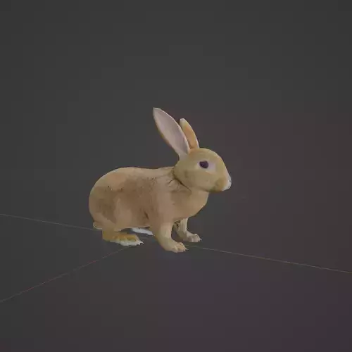 Brown Bunny Rabbit Low-poly 3D model
