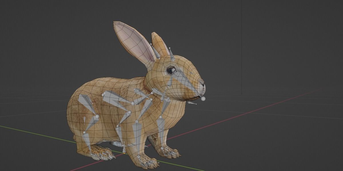 Brown Bunny Rabbit Low-poly 3D model_3