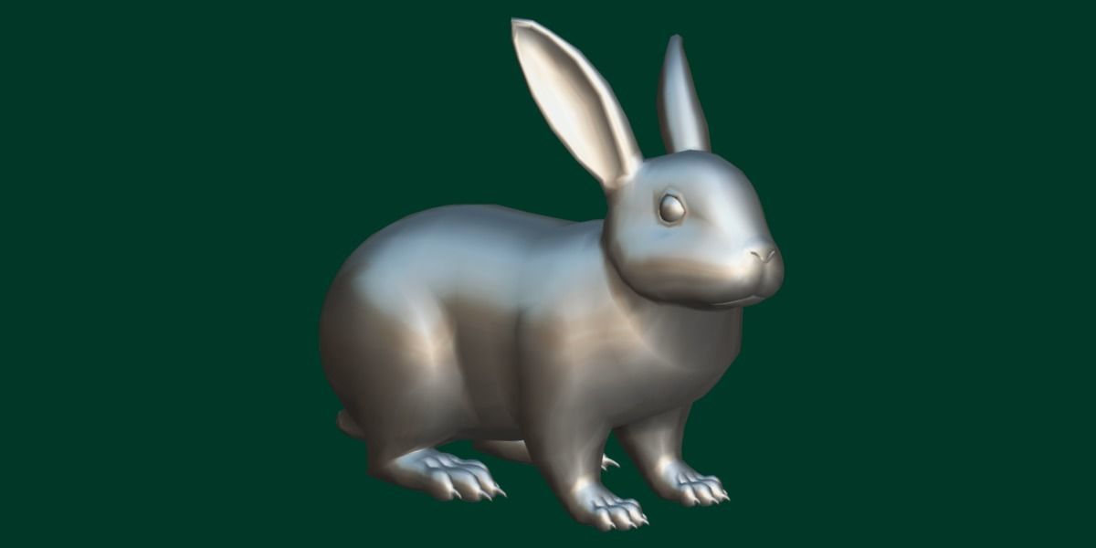 Brown Bunny Rabbit Low-poly 3D model_5