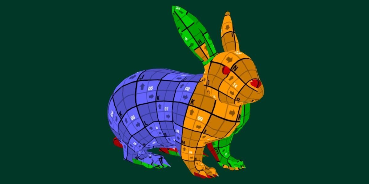 Brown Bunny Rabbit Low-poly 3D model_13