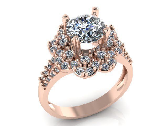 Diamond Ring Jewellery for Women 3D print model 3D print model_3