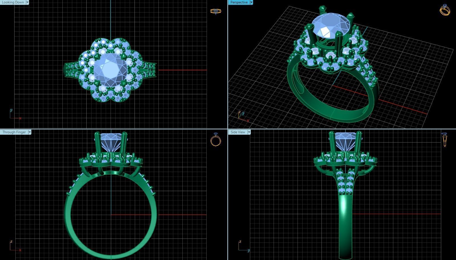 Diamond Ring Jewellery for Women 3D print model 3D print model_1