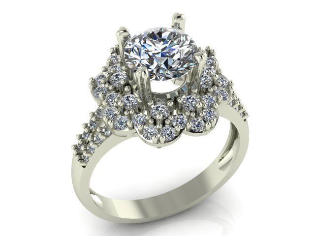 Diamond Ring Jewellery for Women 3D print model 3D print model_2