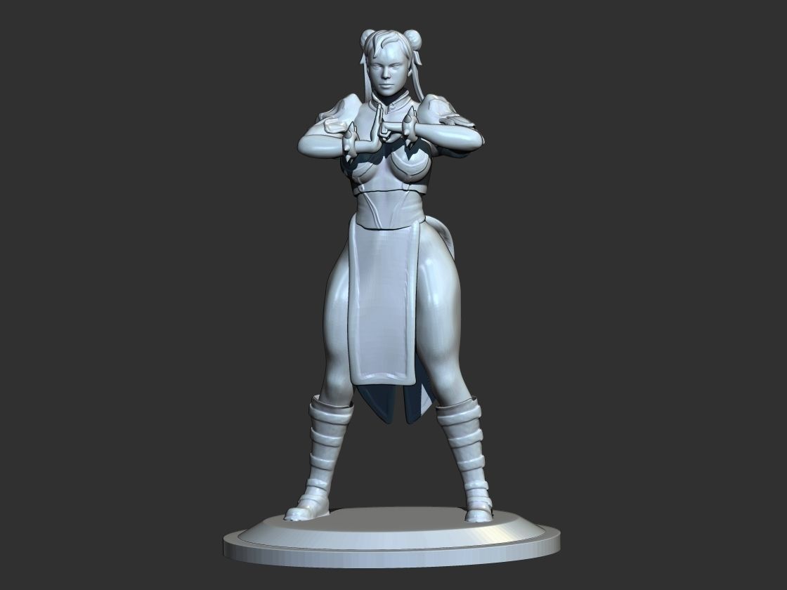 SF Chun Li Statue 3D print model_6