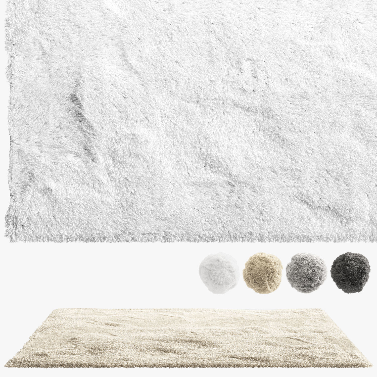 nuLoom Shaggy Area Rug 4 colors 3D model_1