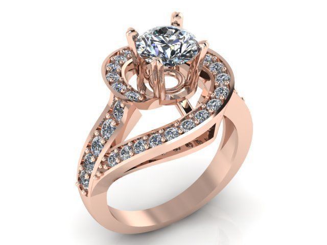 Diamond Ring Jewellery for Women 3D print model 3D print model_4
