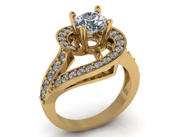 Diamond Ring Jewellery for Women 3D print model 3D print model_0