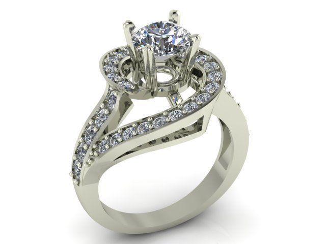 Diamond Ring Jewellery for Women 3D print model 3D print model_2