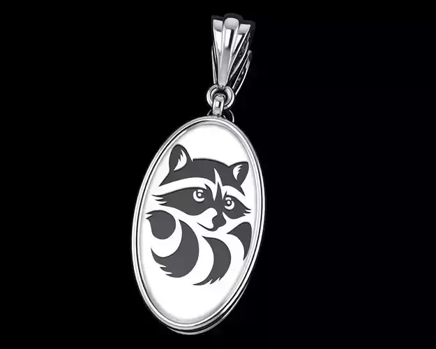 raccoon pendant Free 3D print model