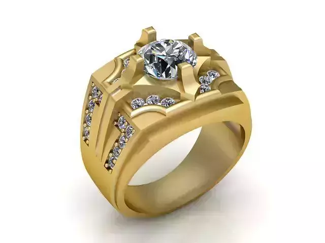 Signet Diamond Ring Jewellery for Women 3D print model