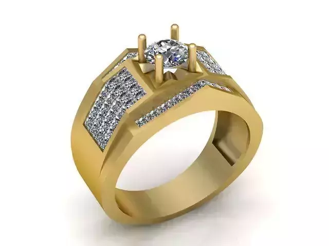 Signet Diamond Ring Jewellery for Women 3D print model