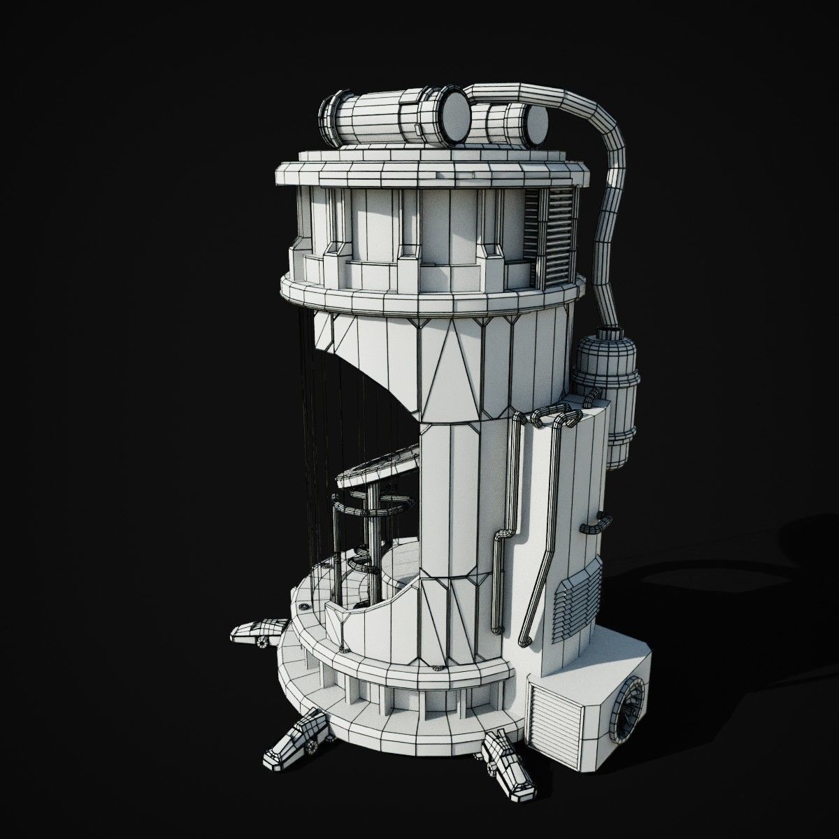 Sci-fi Clonning Vat Low-poly 3D model_5