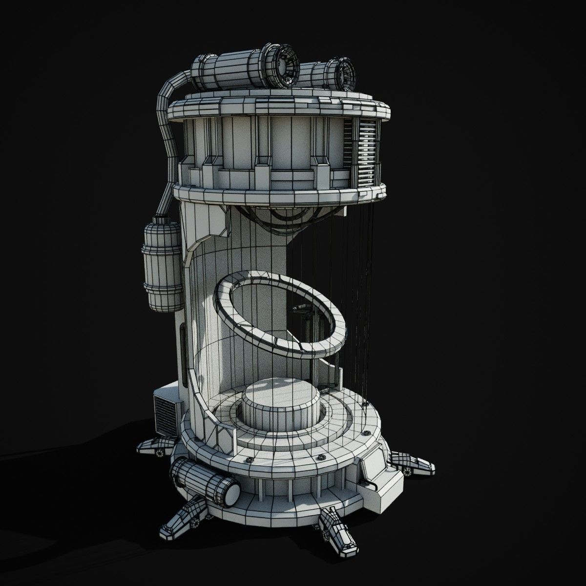 Sci-fi Clonning Vat Low-poly 3D model_4